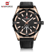 Relojes de cuarzo para hombre de lujo NAVIFORCE reloj de pulsera de cuero para hombre