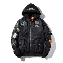 Winter Casual Embroidery Cotton Thin Thick Warm Bomber Flight Jacket Men Stand Collar Patch Designs Jacket Baseball Coat Hip Hop
