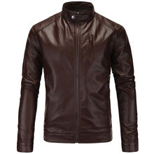 Chaqueta de cuero genuina de los hombres para la motocicleta moda Zipper Otoño Invierno Slim Fit Vintage italiano hombres de negocios negro marrón capa