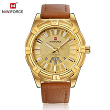Relojes de cuarzo para hombre de lujo NAVIFORCE reloj de pulsera de cuero para hombre