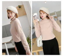 Las mujeres Otoño Invierno manga larga Delgado elástico cuello de tortuga de cuello alto ropa de mujer suéteres Jersey suéter