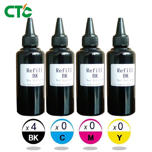 4x100 kit de tinta Universal para recarga de tinta negra Compatible para HP para tinta Epson para Canon inkjet para impresora Dell tinta y botella de tinta Ciss (4xBlack)