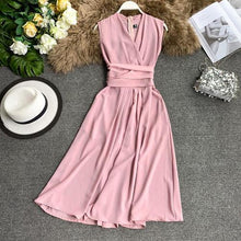Neploe Sexy Dress Women Summer 2019 New Arival V-Neck Sleeveless Dresses French Chic  Cross Drawstring Slim Waist Vestidos 43690