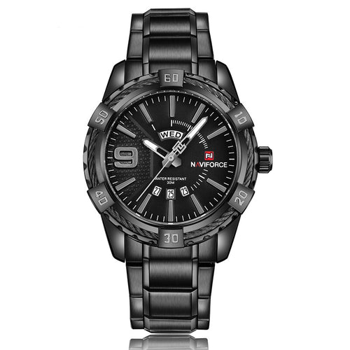 NAVIFORCE de marca de lujo para hombre Deporte reloj de oro completa de acero relojes de cuarzo de los hombres impermeable fecha militar reloj hombre reloj masculino