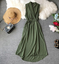 Neploe Sexy Dress Women Summer 2019 New Arival V-Neck Sleeveless Dresses French Chic  Cross Drawstring Slim Waist Vestidos 43690