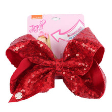8" Sequin Rainbow JoJo siwa Bow With Hair Clip For Girls Kids Handmade Boutique Knot Jumbo Hair Bow Hairgrips Hair Accessories