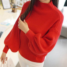 2018 Women Sweater Clothes New Fashion Korean Autumn Lantern Sleeve Half Turtleneck Lady Female Tops New