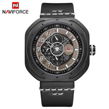 NAVIFORCE reloj 2018 hombres reloj hombres cuero fecha relojes de cuarzo marca de lujo impermeable deporte reloj Relogio Masculino