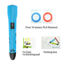 QCREATE ABS/PLA dual mode 3D Printing Pen LCD display 3Doodler Scribble Pen Speed Temperature adjustable free 10M PLA filament