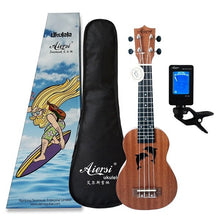 Aiersi marca 21 pulgadas de caoba Soprano ukelele Hawaiano guitarra ukelele