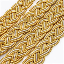 HGHO-Pair of Curturn Tiebacks Rope Tie Decorative Holdback Cord Drape New Gold