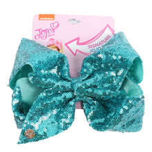 8" Sequin Rainbow JoJo siwa Bow With Hair Clip For Girls Kids Handmade Boutique Knot Jumbo Hair Bow Hairgrips Hair Accessories