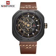 NAVIFORCE reloj 2018 hombres reloj hombres cuero fecha relojes de cuarzo marca de lujo impermeable deporte reloj Relogio Masculino