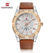 Relojes de cuarzo para hombre de lujo NAVIFORCE reloj de pulsera de cuero para hombre