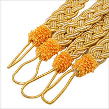 HGHO-Pair of Curturn Tiebacks Rope Tie Decorative Holdback Cord Drape New Gold