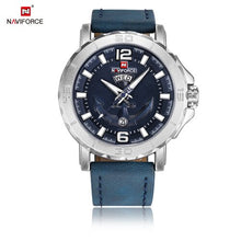 Reloj de cuarzo para hombre NAVIFORCE, reloj de pulsera informal de moda para hombre, reloj de pulsera con gancho pirata, reloj de cuero, reloj masculino, reloj