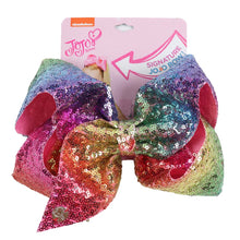 8" Sequin Rainbow JoJo siwa Bow With Hair Clip For Girls Kids Handmade Boutique Knot Jumbo Hair Bow Hairgrips Hair Accessories