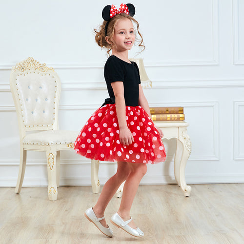 New Kids Ballet Show Dress Princess Party Costume Infant Clothing Polka Dot Baby Clothes Birthday Girls tutu Dress with Headband