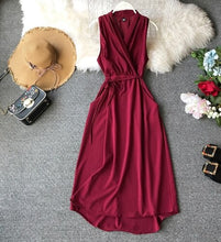 Neploe Sexy Dress Women Summer 2019 New Arival V-Neck Sleeveless Dresses French Chic  Cross Drawstring Slim Waist Vestidos 43690