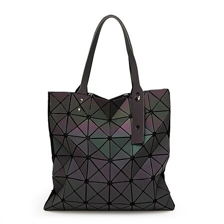 QISU Halloween 3D estereoscópica BaoBao bolsa geometría lentejuelas llano plegable Bolsos Bolso (deep blue)
