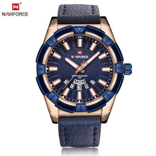 Relojes de cuarzo para hombre de lujo NAVIFORCE reloj de pulsera de cuero para hombre