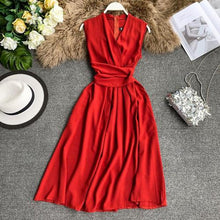 Neploe Sexy Dress Women Summer 2019 New Arival V-Neck Sleeveless Dresses French Chic  Cross Drawstring Slim Waist Vestidos 43690