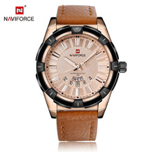 Relojes de cuarzo para hombre de lujo NAVIFORCE reloj de pulsera de cuero para hombre
