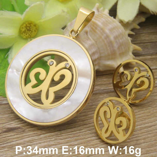 Venta caliente nueva moda joyería de acero inoxidable color oro y plata color mariposa colgante Pendientes establece para las mujeres sbjecxca
