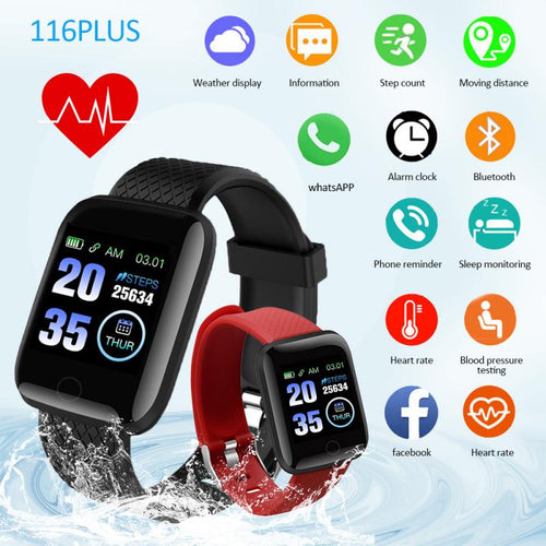 IP67 Waterproof Smart Bracelet Watch Color Screen Heart Rate Blood Pressure Monitoring Track Movement Wearable Smart Watch