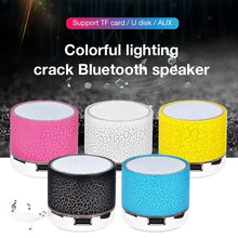 Mini Wireless Bluetooth Colorful Light Small Crack Sound Speaker  Subwoofer Support TF Card