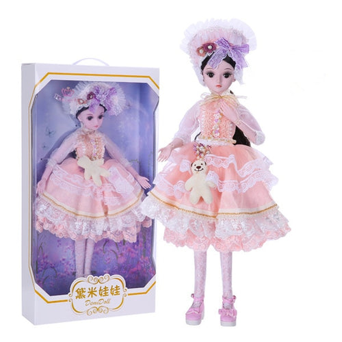 Demi Doll 19 Joints Doll 60cm Girl Toy Simulation Wedding Dress Princess Doll Set Gift Play House Interaction Toy Birthday Gift (Diana)