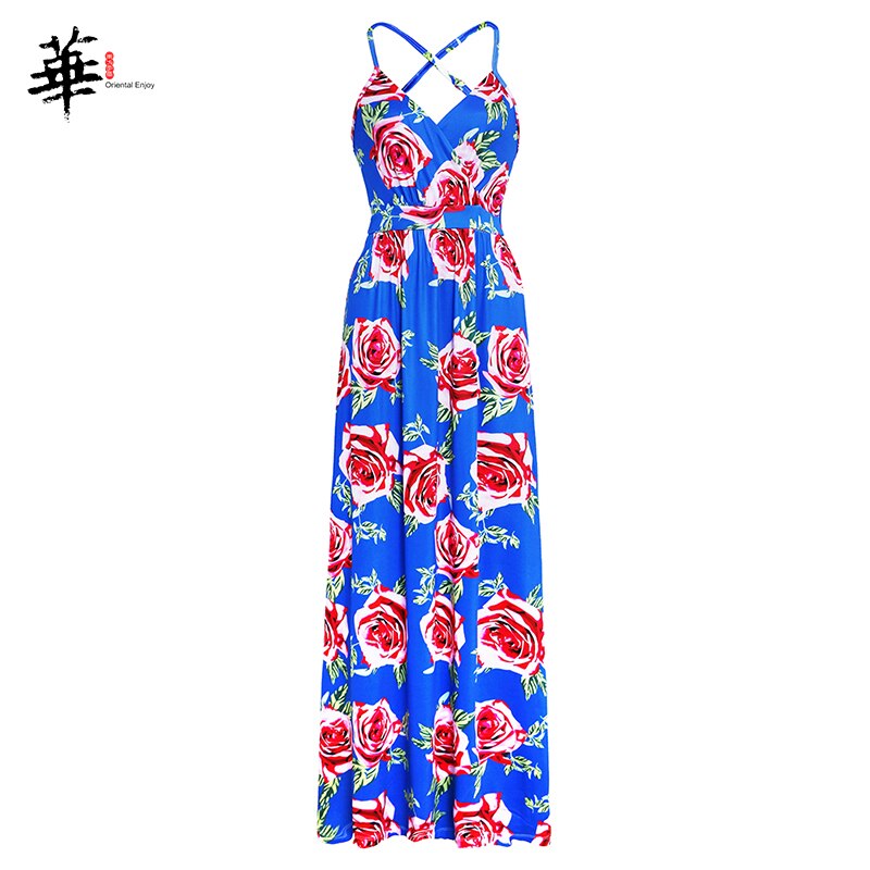 Multicolor Tropical Jungle Leaf Boho Long Dress Sling Cross Back Women V neck 2019 Party Night Elegant Sexy Maxi Summer Dresses