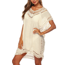 2020 Sexy Crochet Knitted Beach Cover up Tassel Tie Beachwear Tunic Long Pareos Summer Swimsuit See-through Beach Dress Bikini