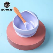 Let'S Make 1set Silicone Baby Feeding Set Waterproof Spoon Non-Slip Feedings Silicone Bowl Tableware Baby Products Baby Plate