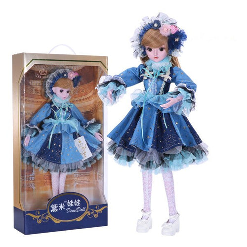 Demi Doll 19 Joints Doll 60cm Girl Toy Simulation Wedding Dress Princess Doll Set Gift Play House Interaction Toy Birthday Gift (Doris)