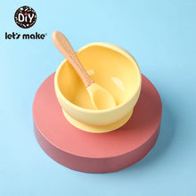 Let'S Make 1set Silicone Baby Feeding Set Waterproof Spoon Non-Slip Feedings Silicone Bowl Tableware Baby Products Baby Plate