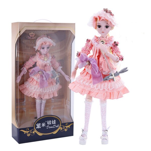 Demi Doll 19 Joints Doll 60cm Girl Toy Simulation Wedding Dress Princess Doll Set Gift Play House Interaction Toy Birthday Gift (Lola)