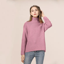 GOPLUS Otoño Invierno Jersey de punto de cuello alto de mujer de talla grande grueso cálido de manga larga suéter de mujer ropa de mujer