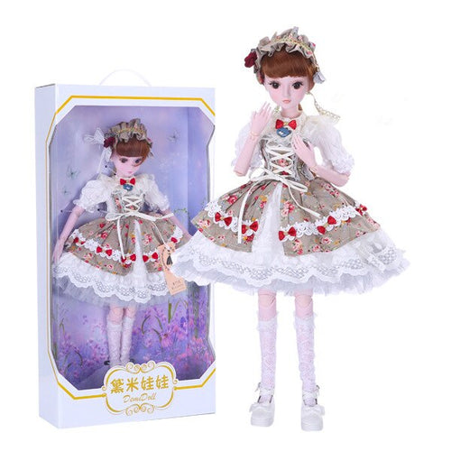 Demi Doll 19 Joints Doll 60cm Girl Toy Simulation Wedding Dress Princess Doll Set Gift Play House Interaction Toy Birthday Gift (Miranda)