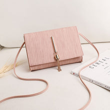 2020 Fashion Women Ladies Solid Simple Small PU Leather Crossbody Handbags Tassel Decor Casual Cellphone Shoulder Bags Purse