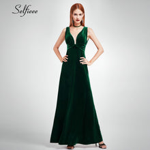 Moda vestido De terciopelo profundo cuello en V espagueti correas lado partido Maxi Vestido Mujer Sexy fiesta noche Club Vestidos De fiesta 2019