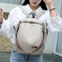 Women 's Backpack 2020 Spring New Fashion Wild Quality Soft Leather Leisure Travel Large Capacity Blue Color Bag Purse