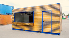 Conteneur d'expédition Café cuisine restaurant avec bois façade préfabriquée de kiosque de café en plein air de conception à vendre