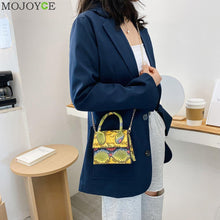 Fashion Snake Skin Women Shoulder Handbag Totes PU Mini Chain Crossbody Bags Popular Simple Female Daily Bag