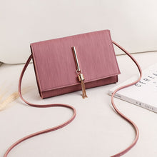 2020 Fashion Women Ladies Solid Simple Small PU Leather Crossbody Handbags Tassel Decor Casual Cellphone Shoulder Bags Purse