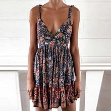 Sundress 2020 Summer V Neck Ruffle Spaghetti Strap Dress Women Backless Elegant Party Dress Solid Casual Beach Dresses Vestidos
