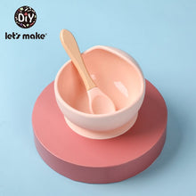 Let'S Make 1set Silicone Baby Feeding Set Waterproof Spoon Non-Slip Feedings Silicone Bowl Tableware Baby Products Baby Plate