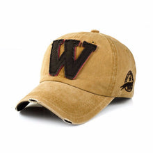 Letter W Embroidery Denim Washed Baseball Cap
