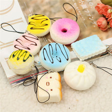 12PCS Mini Squishy Bread Scented Panda Toast Donuts Cone Humbarger Turtle