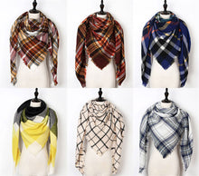 New Fashion Winter Scarf Women Triangle Warm Plaid Scarf Luxury Brand Ladies Cashmere Scarves and Shawls Gift